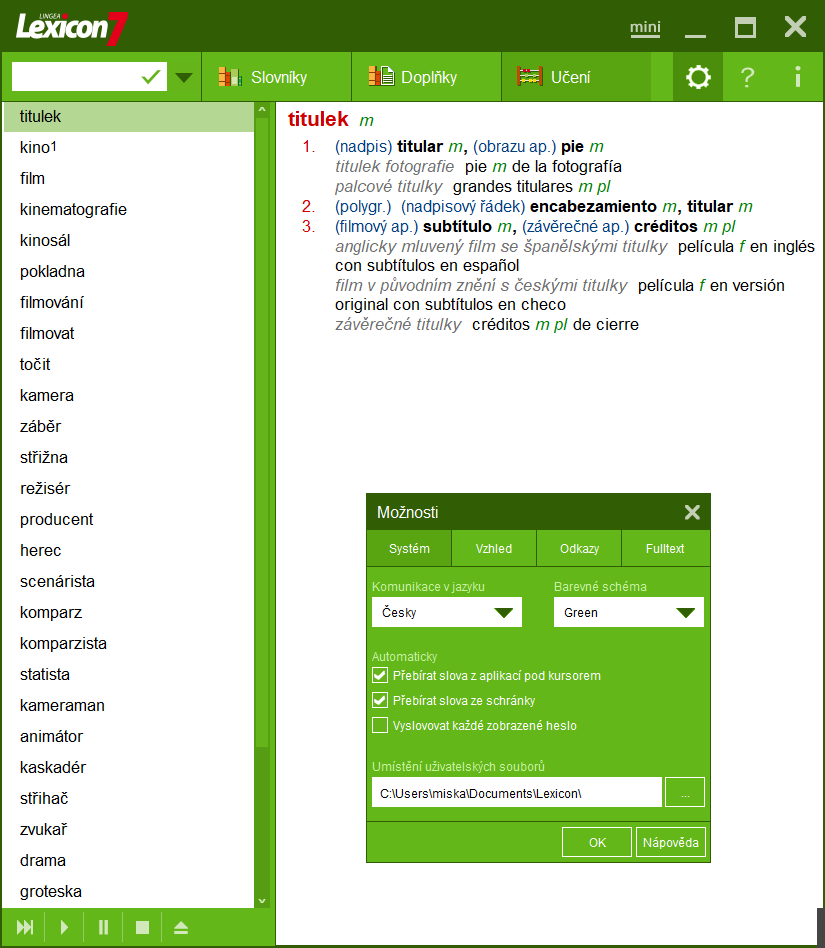 Lexicon 7 Španielsky slovník Platinum