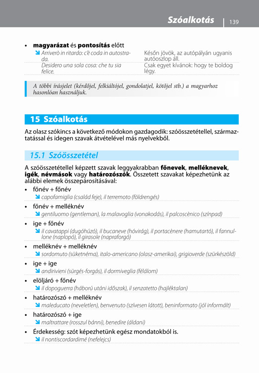 Olasz nyelvtani áttekintés 